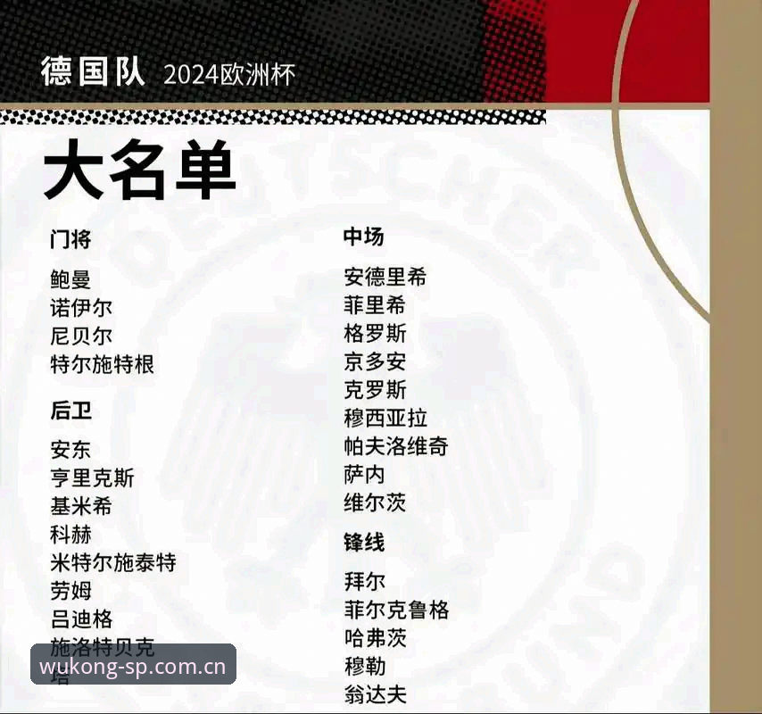 德国队26人名单深度解析：诺伊尔回归vs新星崛起，悟空体育平台带你见证传奇与新生代的碰撞
